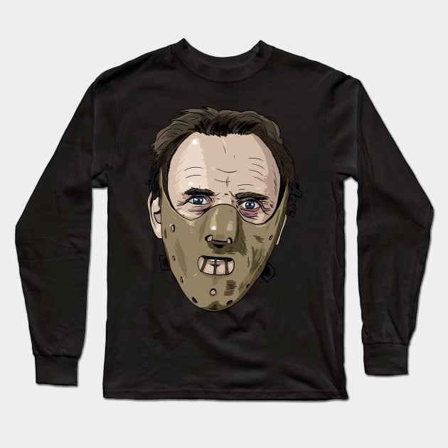 Hannibal Lecter Long Sleeve T-Shirt by Black Snow Comics